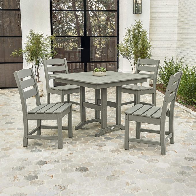 Lakeside Side Chair 5 Piece Farmhouse Dining Set Via Polywood.com