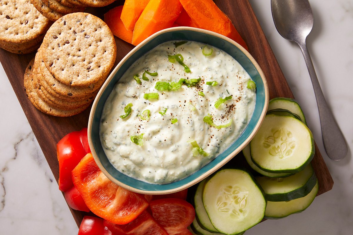 Overhead shot of Parmesan Yogurt Dip