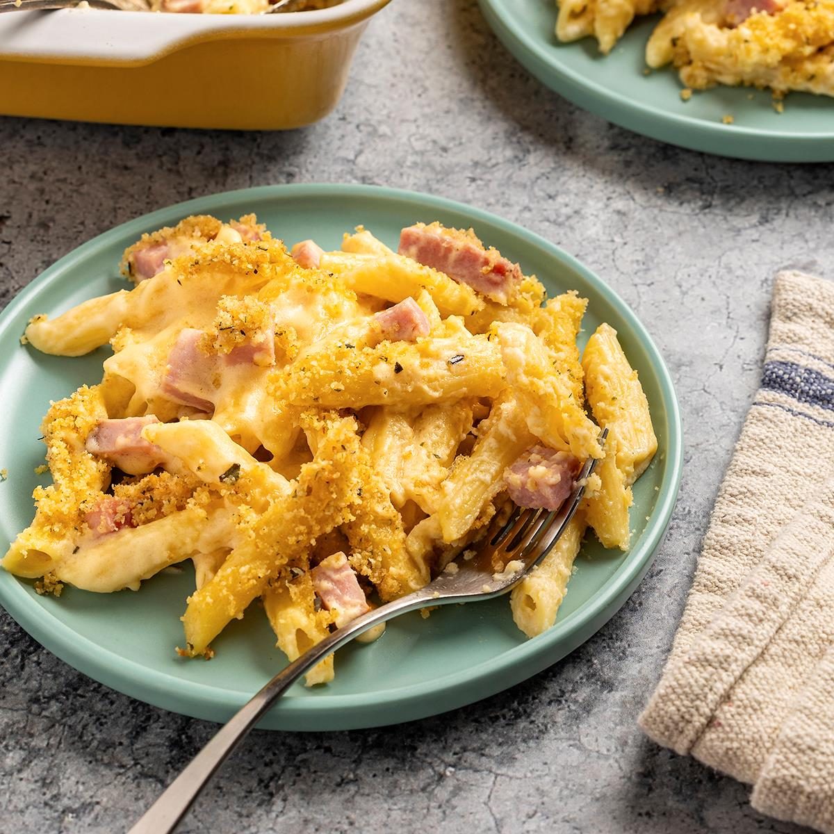 Ham and Swiss Baked Penne
