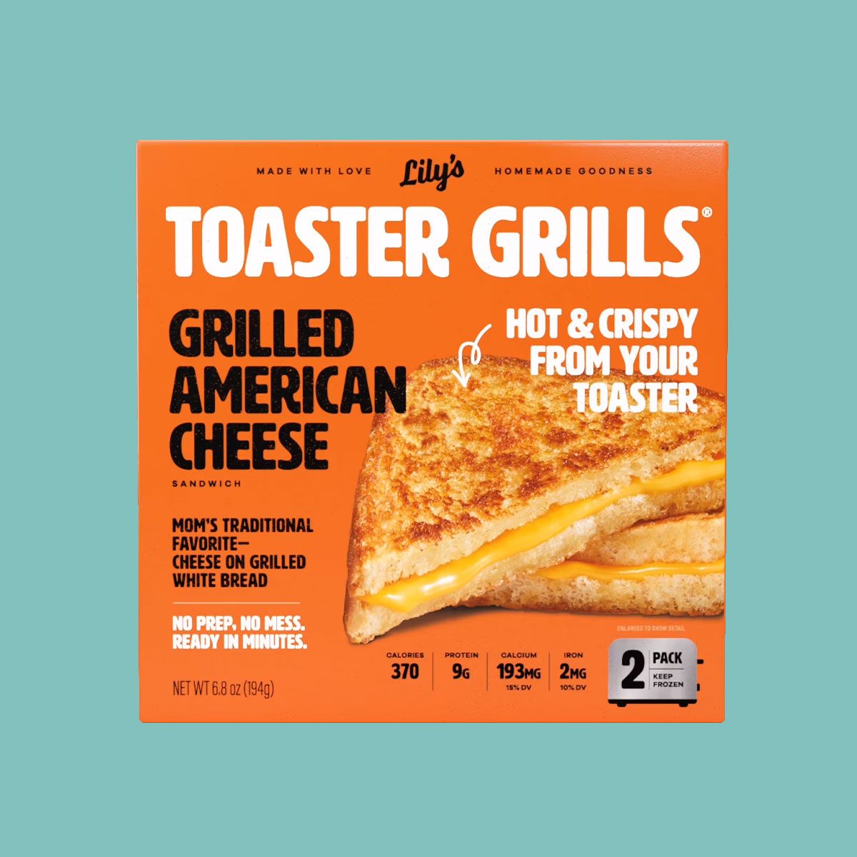 Lilys Toaster Grills American Cheese Sandwich Frozen Meal