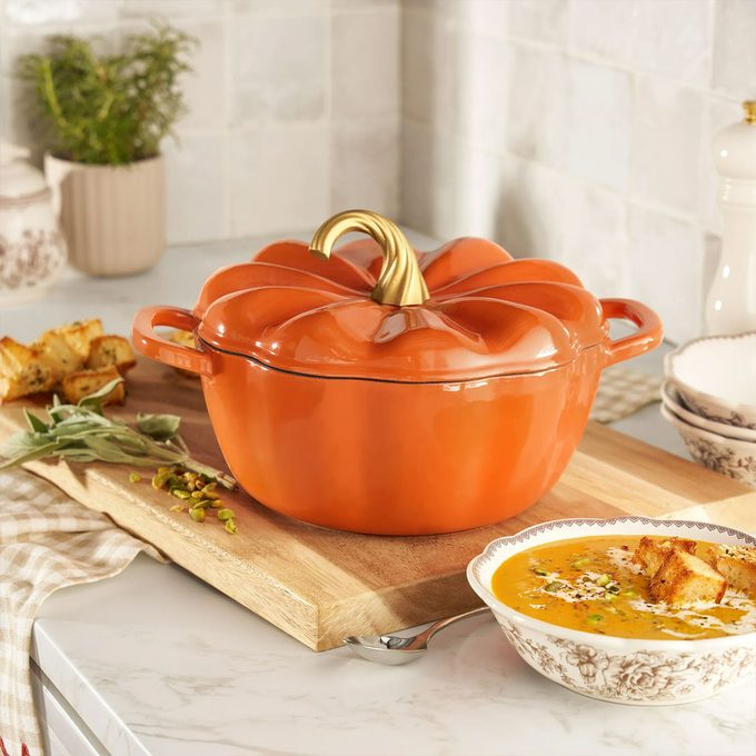 Walmart Just Dropped Pumpkin Cast Iron Dutch Oven