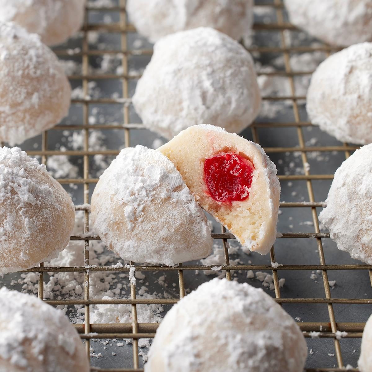 Cherry Snowball Cookies