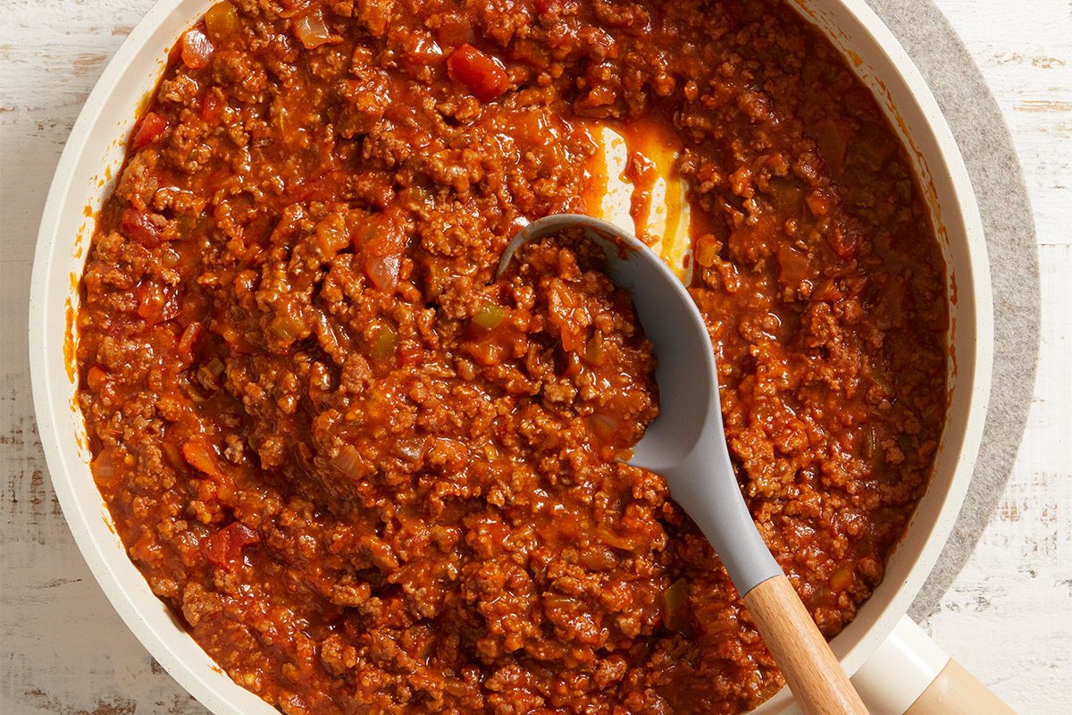 Vertical shot of Easy Salsa Sloppy Joes