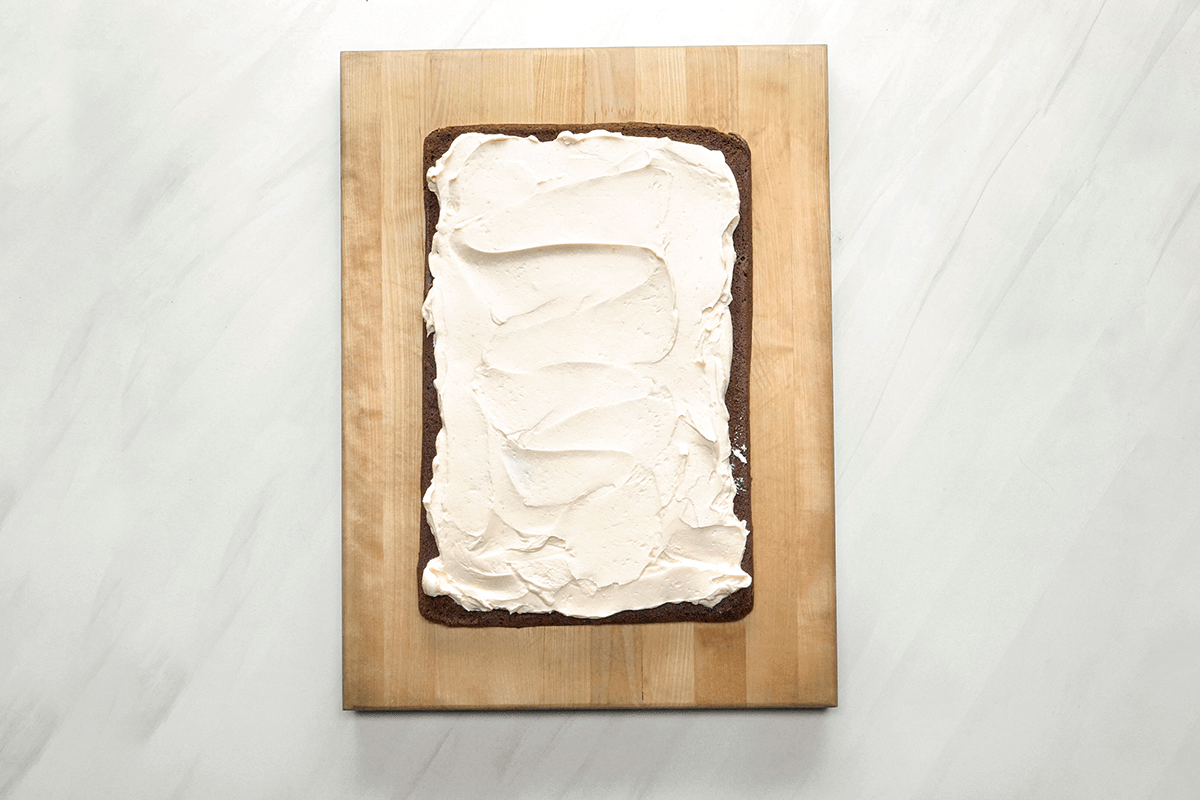 Spread top with frosting