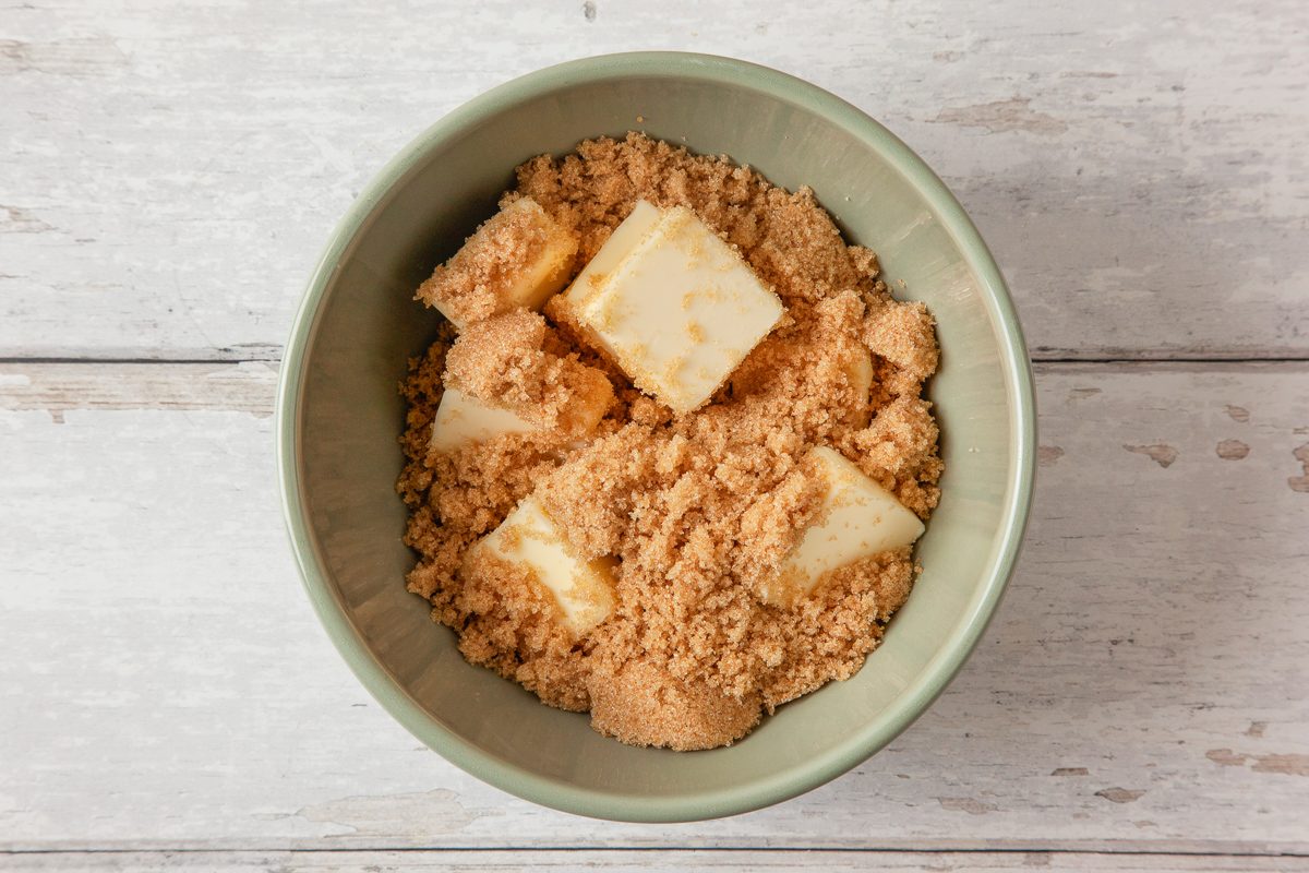 brown sugar and butter in a bowl