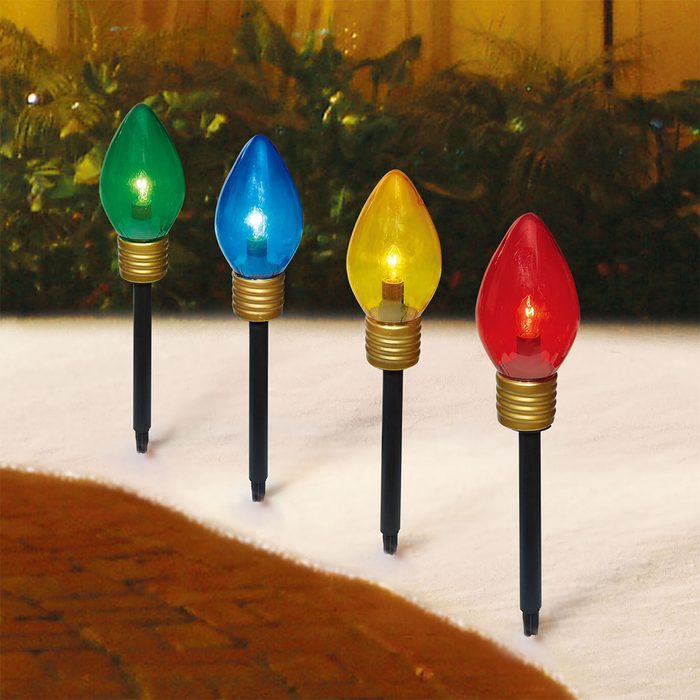 Jumbo Christmas Bulb Pathway Lights Via Walmart.com