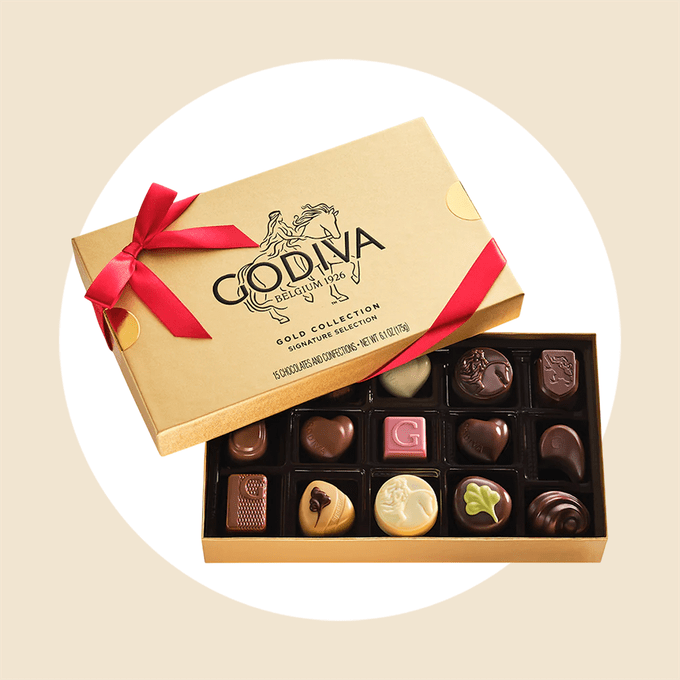Assorted Chocolate Gold Gift Box Via Godiva.com
